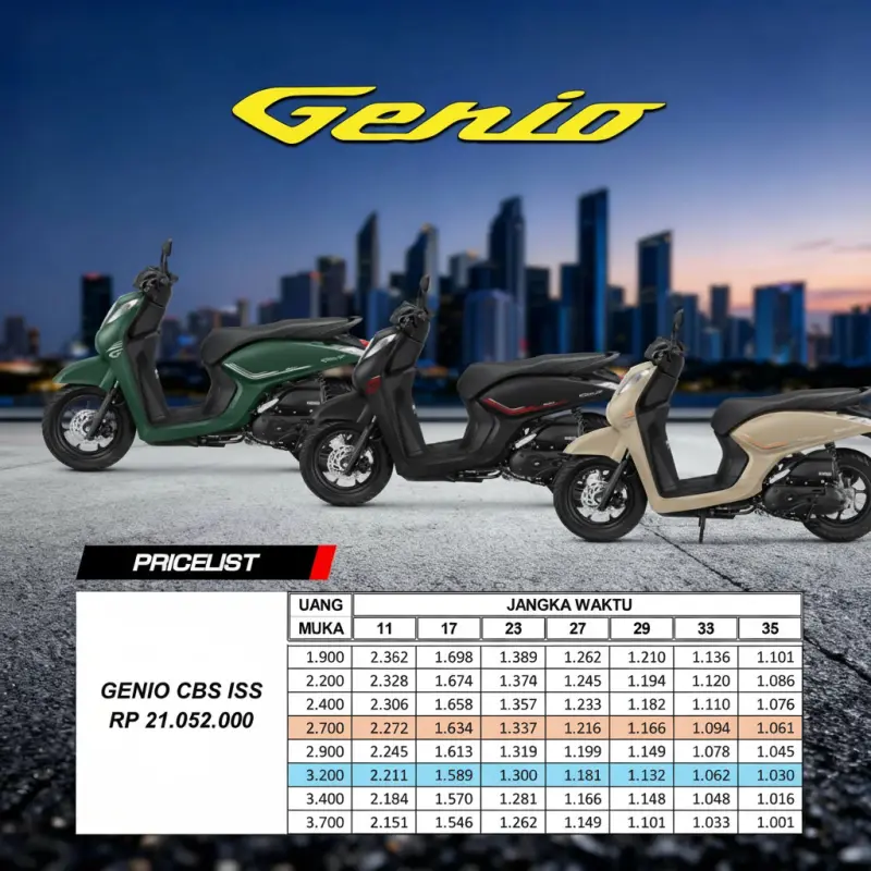 Pricelist Honda Genio CBS ISS Ciledug